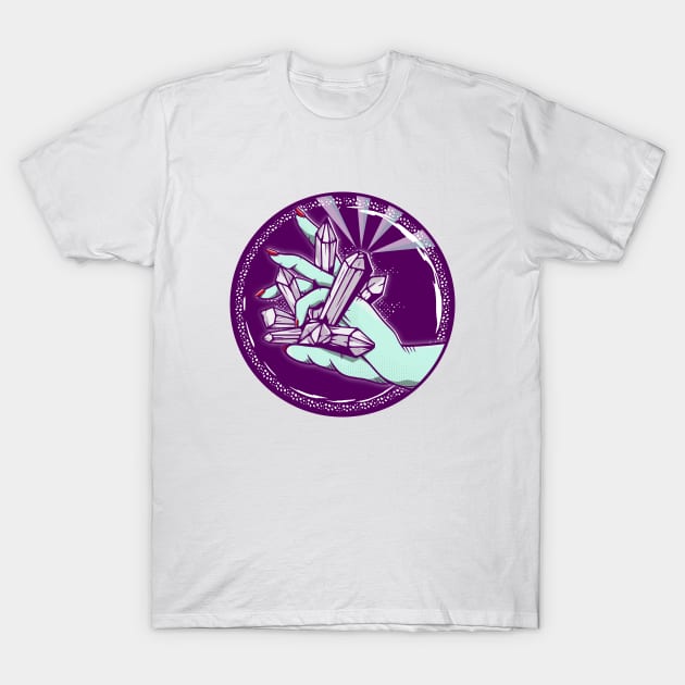 Charging amethyst crystals T-Shirt by mailboxdisco